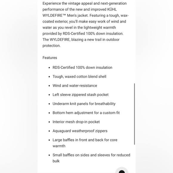 KUHL MEN'S WYLDEFIRE JACKET XL - Picture 5 of 5